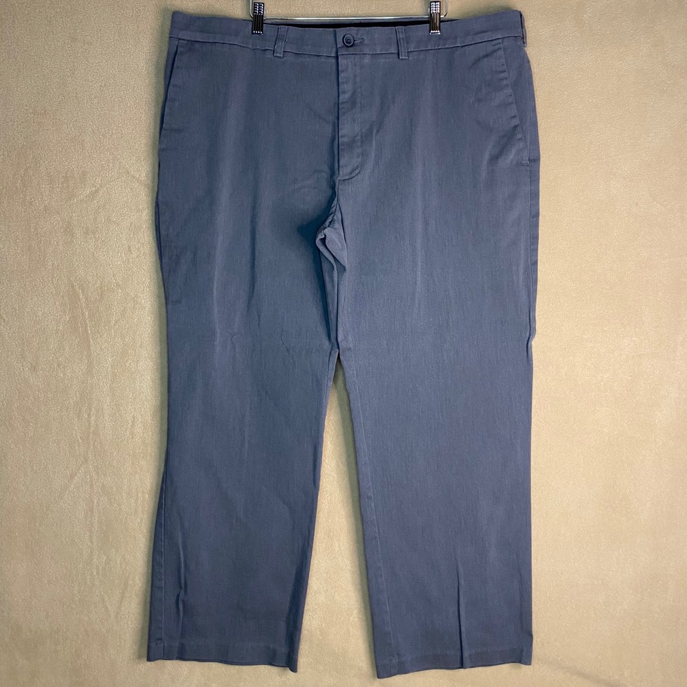 Haggar Expandomatic Dress Slacks Mens Trousers 44x29 Gray Stretch Chino Pant EUC